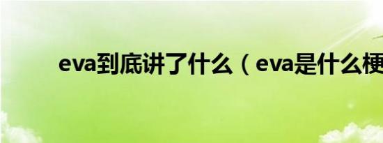 eva到底讲了什么（eva是什么梗）