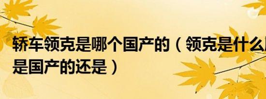 轿车领克是哪个国产的（领克是什么牌子的车是国产的还是）