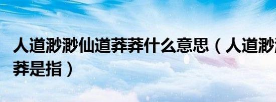 人道渺渺仙道莽莽什么意思（人道渺渺仙道莽莽是指）