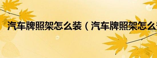 汽车牌照架怎么装（汽车牌照架怎么安装）