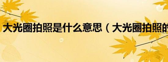 大光圈拍照是什么意思（大光圈拍照的解释）