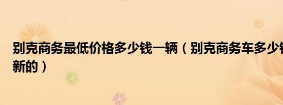 别克商务最低价格多少钱一辆（别克商务车多少钱一辆现在新的）