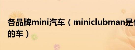 各品牌mini汽车（miniclubman是什么品牌的车）