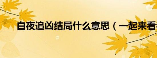白夜追凶结局什么意思（一起来看看）