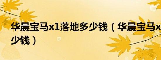 华晨宝马x1落地多少钱（华晨宝马x1落地多少钱）