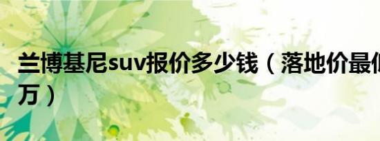 兰博基尼suv报价多少钱（落地价最低346.54万）