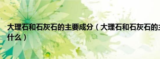 大理石和石灰石的主要成分（大理石和石灰石的主要成分是什么）