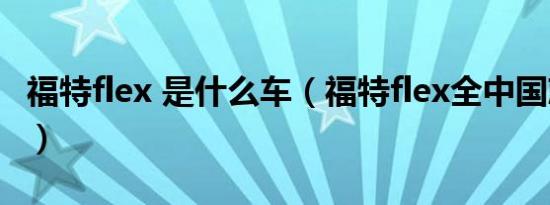 福特flex 是什么车（福特flex全中国就一辆吗）