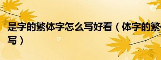 是字的繁体字怎么写好看（体字的繁体字怎么写）