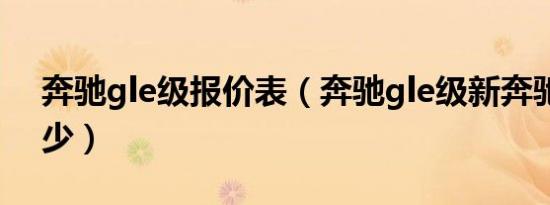 奔驰gle级报价表（奔驰gle级新奔驰价格多少）