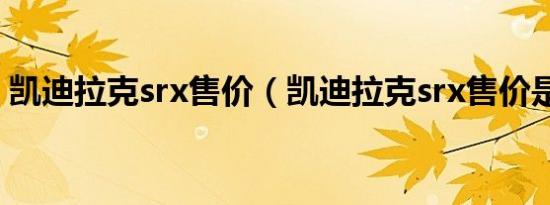 凯迪拉克srx售价（凯迪拉克srx售价是多少）