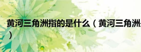 黄河三角洲指的是什么（黄河三角洲是指哪里）