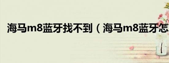 海马m8蓝牙找不到（海马m8蓝牙怎么连）