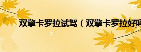 双擎卡罗拉试驾（双擎卡罗拉好吗）