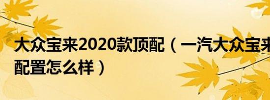 大众宝来2020款顶配（一汽大众宝来2020款配置怎么样）