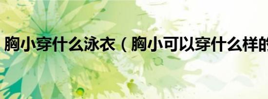胸小穿什么泳衣（胸小可以穿什么样的泳衣）