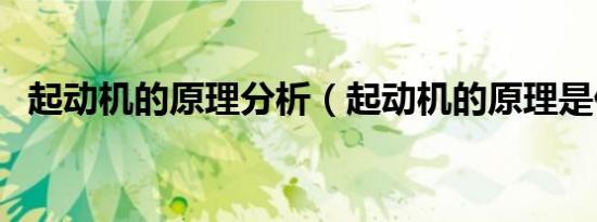 起动机的原理分析（起动机的原理是什么）