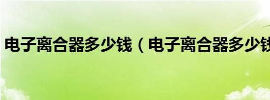电子离合器多少钱（电子离合器多少钱一个）