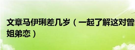 文章马伊琍差几岁（一起了解这对曾经相爱的姐弟恋）