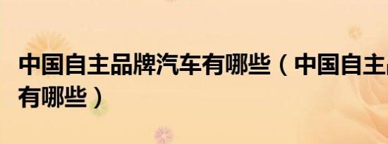 中国自主品牌汽车有哪些（中国自主品牌汽车有哪些）
