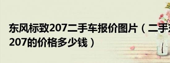 东风标致207二手车报价图片（二手东风标致207的价格多少钱）