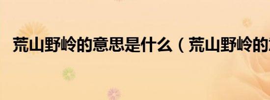 荒山野岭的意思是什么（荒山野岭的意思）