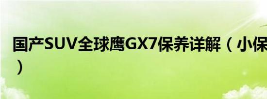 国产SUV全球鹰GX7保养详解（小保养415元）