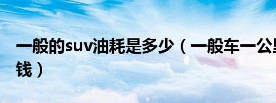 一般的suv油耗是多少（一般车一公里多少油钱）