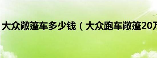 大众敞篷车多少钱（大众跑车敞篷20万有吗）