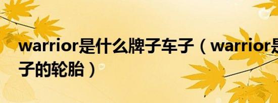 warrior是什么牌子车子（warrior是什么牌子的轮胎）