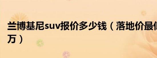 兰博基尼suv报价多少钱（落地价最低346.54万）