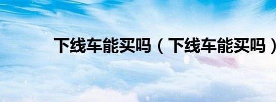 下线车能买吗（下线车能买吗）
