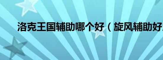 洛克王国辅助哪个好（旋风辅助好用）