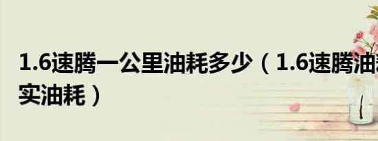 1.6速腾一公里油耗多少（1.6速腾油耗多少真实油耗）