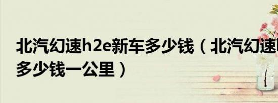 北汽幻速h2e新车多少钱（北汽幻速h2e油耗多少钱一公里）