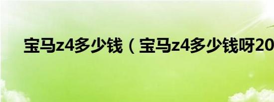 宝马z4多少钱（宝马z4多少钱呀2019）