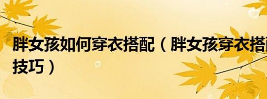胖女孩如何穿衣搭配（胖女孩穿衣搭配的三个技巧）
