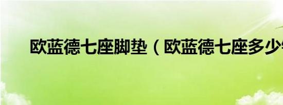 欧蓝德七座脚垫（欧蓝德七座多少钱）