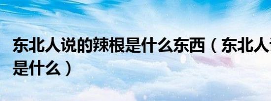 东北人说的辣根是什么东西（东北人说的辣根是什么）