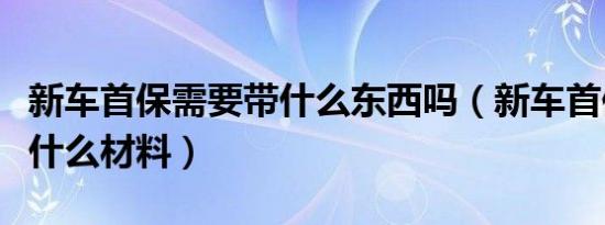 新车首保需要带什么东西吗（新车首保需要带什么材料）