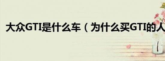 大众GTI是什么车（为什么买GTI的人不多）