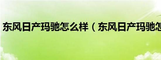 东风日产玛驰怎么样（东风日产玛驰怎么样）
