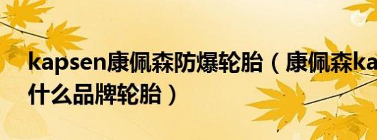 kapsen康佩森防爆轮胎（康佩森kapsen是什么品牌轮胎）