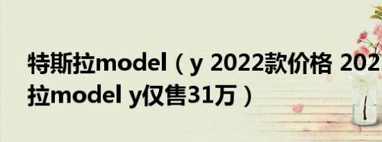 特斯拉model（y 2022款价格 2022款特斯拉model y仅售31万）
