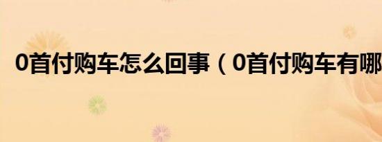 0首付购车怎么回事（0首付购车有哪些车）