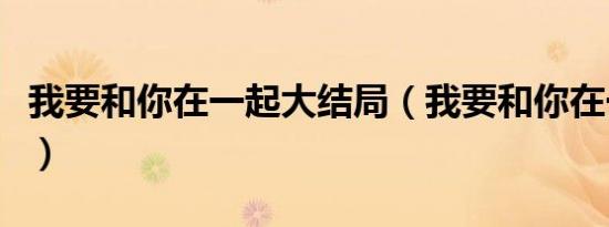 我要和你在一起大结局（我要和你在一起简介）