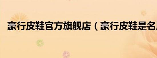 豪行皮鞋官方旗舰店（豪行皮鞋是名牌吗）