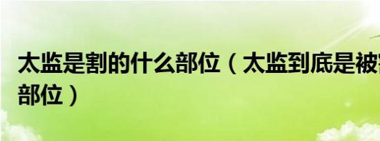 太监是割的什么部位（太监到底是被割了什么部位）