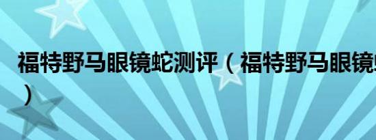 福特野马眼镜蛇测评（福特野马眼镜蛇多少钱）