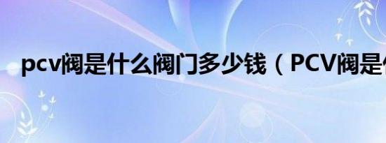 pcv阀是什么阀门多少钱（PCV阀是什么）